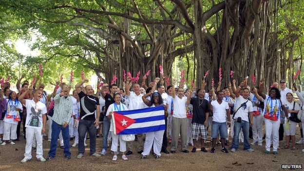 Some of the freed political prisoners from Cuba